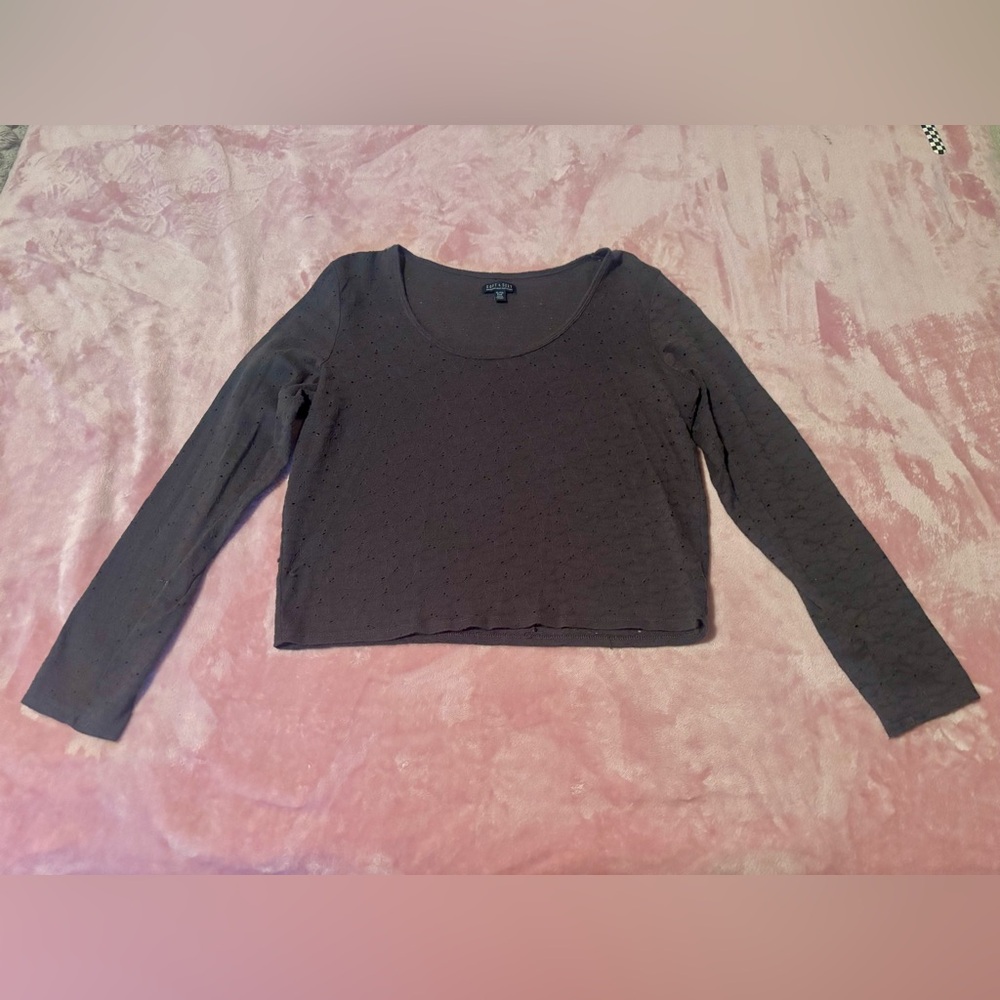 American Eagle Outfitters Charcoal Long Sleeve Top Size XL